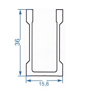 Profil do mocowania 15, 8 x 36 bez powłoki