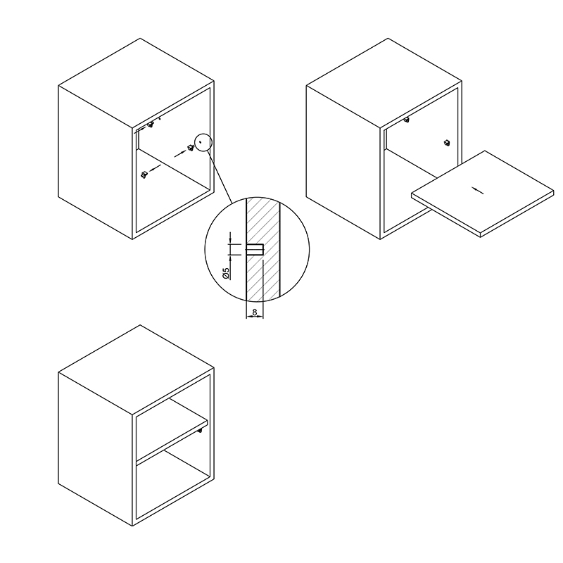 Podpórka pod półkę Safety D=5mm, przejrzysty (16180) Hettich