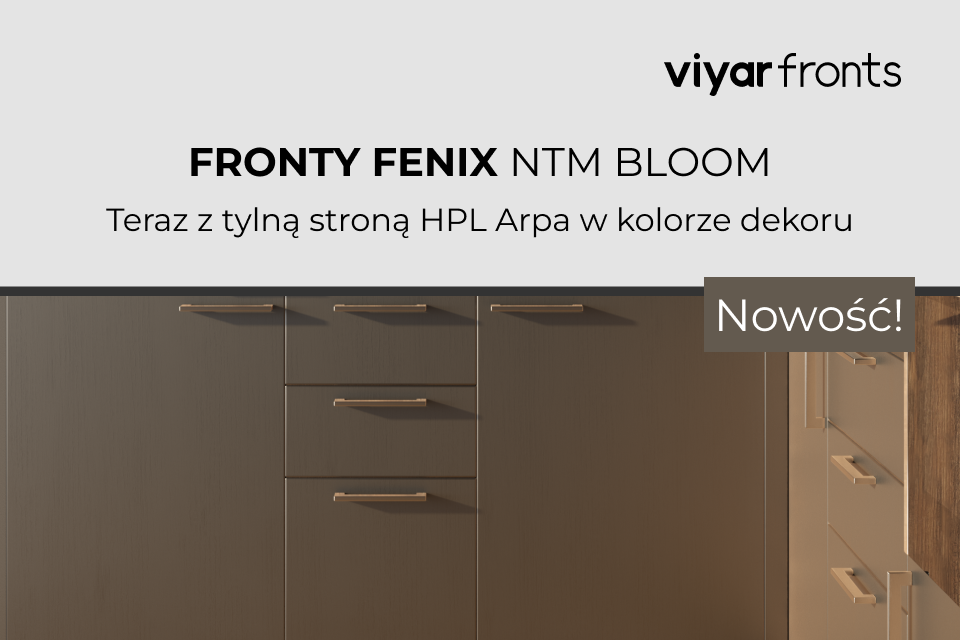 Nowość! Fronty Fenix NTM Bloom – teraz również z tylną stroną HPL Arpa w kolorze dekoru