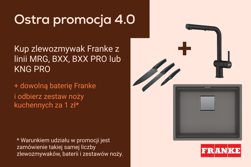 Ostra promocja 4.0: kup zlewozmywak oraz baterię i zyskaj zestaw noży za 1 zł