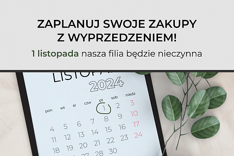 1 listopada nasza filia będzie nieczynna! | Popularne aktualności