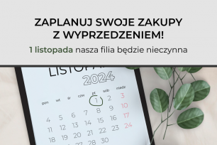 1 listopada nasza filia będzie nieczynna!