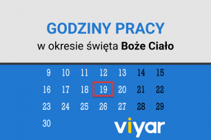 Boże Ciało – godziny otwarcia filii VIYAR