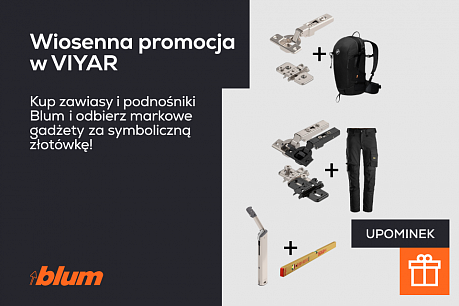 Kup zawiasy i podnośniki Blum i odbierz markowe gadżety za symboliczną złotówkę