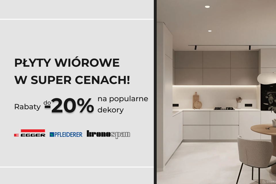 Rabaty do 20% na popularne dekory płyt wiórowych Egger, Kronospan і Pfleiderer