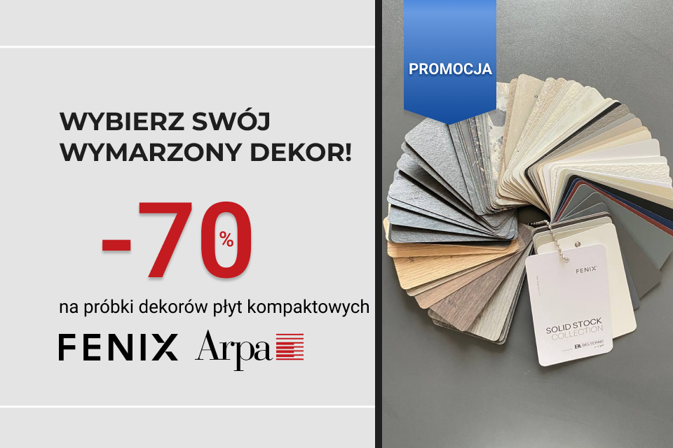 Rabat na próbki dekorów płyt kompaktowych -70% od ceny detalicznej