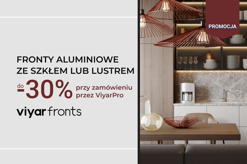 Fronty aluminiowe ze szkłem lub lustrem z rabatem do -30%