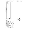 Noga meblowa trójkąt, h=710mm, maks. 100kg, czarny RAL 9005, cena - zdjecie №5 - small