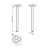 Noga meblowa trójkąt, h=710mm, maks. 100kg, szary RAL 9006, zdjecie - zdjecie №4 - small