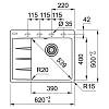 Zlewozmywak wbudowywany Fragranit + Centro CNG 611-62 TL ociekacz z lewej strony Czarny Mat Franke 114.0633.124, nie drogie - zdjecie №3 - small
