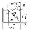 Zlewozmywak wbudowywany Fragranit + Centro CNG 611-62 TL ociekacz z prawej strony Onyx Franke 114.0633.136, nie drogie - zdjecie №3 - small