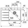 Zlewozmywak wbudowywany Fragranit + Centro CNG 611-78 TL ociekacz z prawej strony Czarny Mat Franke 114.0633.145, nie drogie - zdjecie №3 - small