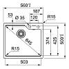 Zlewozmywak wbudowywany Fragranit+ Urban UBG 610-50  Kamienny Szary Franke 114.0687.259, kupic - zdjecie №2 - small