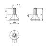 Nóżka meblowa regulowana M10, Ø 28mm, h=40mm, zdjecie - zdjecie №4 - small