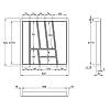Organizacja OrgaTray 740 srebrna, plastikowa L=550 W=600 AvanTech YOU (9302728) Hettich, kupic - zdjecie №2 - small