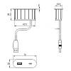 VersaPICK Gniazdo USB owalne, 1 port USB, 5V (A+C) 110-220V, IP20, ZAMAK, czarny matowy (06029Z00061), zamowienie - zdjecie №6 - small