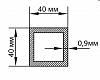 Rura aluminiowa o przekroju kwadratowym 40x40x0,9 mm - small
