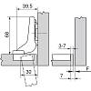 CLIP top BLUMOTION zawias standard. 110° Drzwi wpuszczane puszka: INSERTA+niklowany*P/U: 250 (71B3790 MB) BLUM, kupic - zdjecie №2 - small