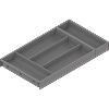 AMBIA-LINE orginizer do LEGRABOX/MERIVOBOX tworzywo sztuczne/stal 5 przegródka na sztućce dł.=550 mm sz.=30, indium szary (ZC7S550BS3) BLUM - small