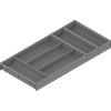 AMBIA-LINE orginizer do LEGRABOX/MERIVOBOX tworzywo sztuczne/stal 6 przegródka na sztućce dł.=650 mm sz.=300 mm, szary indium mat (ZC7S650BS3) BLUM - small