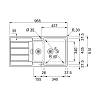 Zlewozmywak wbudowywany stalowy Hydros  HDX 654-97 Stal szlachetna szczotkowana Franke 101.0320.862, kupic - zdjecie №2 - small