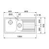 Zlewozmywak wbudowywany stalowy Logica LLX 651-100 ociekacz z prawej strony Stal szlachetna szczotkowana Franke 101.0085.810, zdjecie - zdjecie №4 - small
