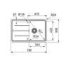 Zlewozmywak wbudowywany Fragranit+ Basis BFG 611-78 Czarny mat / Czarny odpływ Franke 114.0693.557, kupic - zdjecie №2 - small