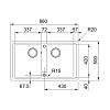 Zlewozmywak wbudowywany Fragranit+ Basis BFG 620-34-34 Kamienny Szary Franke 114.0676.268, kupic - zdjecie №2 - small