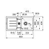 Zlewozmywak wbudowywany Fragranit+ Strada SAG 651-86 Kamienny Szary Franke 114.0676.321, kupic - zdjecie №2 - small