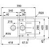 Zlewozmywak wbudowywany Fragranit+ Basis BFG 651-78 Orzechowy Franke 114.0676.278, kupic - zdjecie №2 - small