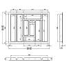 Organizer na sztućce W=700 (628-579mm) L=500 H=42 biały, nie drogie - zdjecie №3 - small