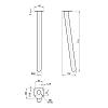 Noga meblowa HAIRPIN Leg Triple h71cm, czarny, nie drogie - zdjecie №3 - small