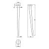 Noga drewniana Miya, jesion bez powłoki, H=710 mm,, kupic - zdjecie №2 - small