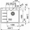 Zlewozmywak wbudowywany Fragranit + Centro CNG 611-62 TL ociekacz z lewej strony Łupkowy Szary Franke 114.0716.330, nie drogie - zdjecie №3 - small