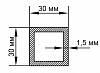 Rura aluminiowa o przekroju kwadratowym 30x30x1,5 mm - small