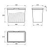 System sortowania odpadów Easy Fit do szuflad 800 mm (2*15L+20L), H=270 mm, grafit Muller, cena - zdjecie №5 - small