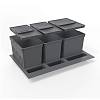 System sortowania odpadów Easy Fit do szuflad 800 mm (2*15L+20L), H=270 mm, grafit Muller - small