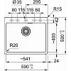 Zlewozmywak wbudowywany Fragranit+ Maris MRG 610-54 FTL Onyx / Czarny odpływ Franke 114.0740.845, kupic - zdjecie №2 - small