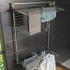 Suszarka do bielizny 3-poziomowa Tower z rozkładanymi półkami po prawej stronie, L-128 cm, szara Foxydry, kupic - zdjecie №2 - small