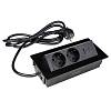 Wbudowany panel z gniazdkami Lumine SPACE: 2 gniazdka, 2 porty USB A+C (30 W), czarny - small