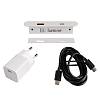 Gniazdo USB owalne Lumine PULSE, 2xUSB A+C (30W), biały - small