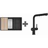 Zlewozmywak Fragranite Kanon KNG PRO 160-46-21 + Active Twist, czarny matowy, Franke 125.0749.687 - small