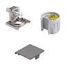 Komplet złącza do półek PK2 PRO z wkrętem do płyt od 18 mm, metalowy element mocujący, nikiel/szary, Italiana Ferramenta - small