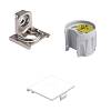Komplet złącza do półek PK2 PRO do płyt od 18 mm, metalowy element mocujący, nikiel/biały, Italiana Ferramenta - small
