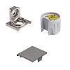 Komplet złącza do półek PK2 PRO do płyt od 18 mm, metalowy element mocujący, nikiel/szary, Italiana Ferramenta - small