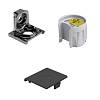 Komplet złącza do półek PK2 PRO do płyt od 18 mm, metalowy element mocujący, czarny nikiel/antracyt, Italiana Ferramenta - small