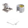 Komplet złącza do półek PK2 PRO z wkrętem do płyt od 16 mm, metalowy element mocujący, nikiel/biały, Italiana Ferramenta - small
