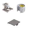 Komplet złącza do półek PK2 PRO z wkrętem do płyt od 16 mm, metalowy element mocujący, nikiel/szary, Italiana Ferramenta - small