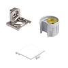 Komplet złącza do półek PK2 PRO do płyt od 16 mm, metalowy element mocujący, nikiel/biały, Italiana Ferramenta - small