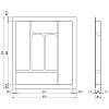 Organizer na sztućce W=500 (428-379mm) L=500 H=42 szary, nie drogie - zdjecie №3 - small